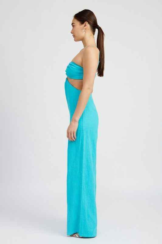 Double Ring Cut Out Jumpsuit for Effortless Style and Comfort - Akana Style