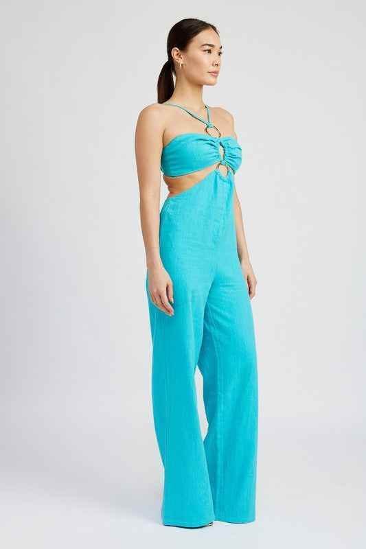 Double Ring Cut Out Jumpsuit for Effortless Style and Comfort - Akana Style