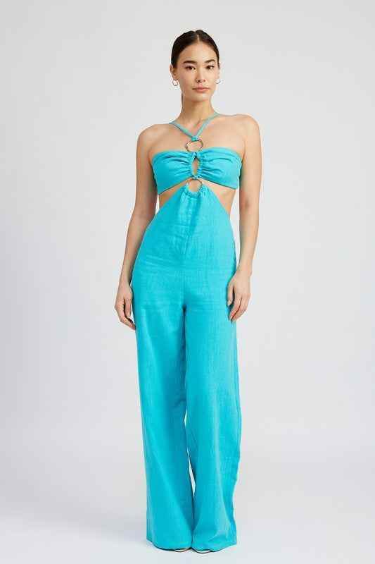 Double Ring Cut Out Jumpsuit for Effortless Style and Comfort - Akana Style