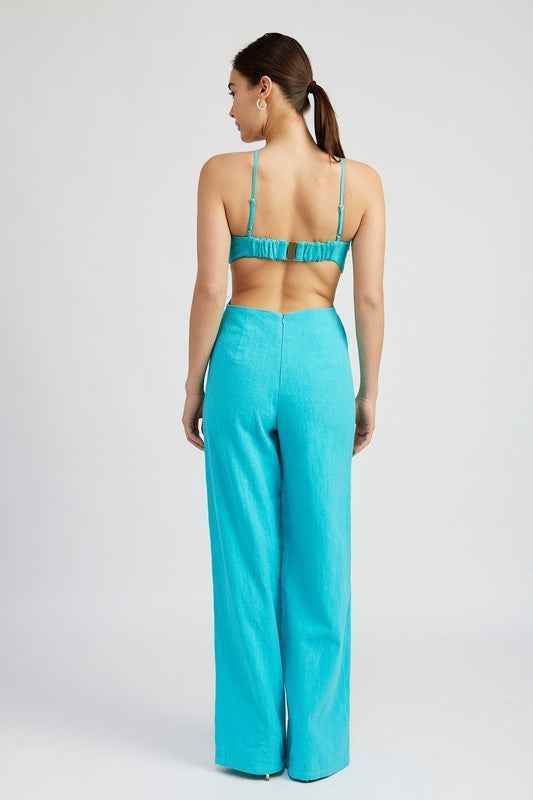 Double Ring Cut Out Jumpsuit for Effortless Style and Comfort - Akana Style