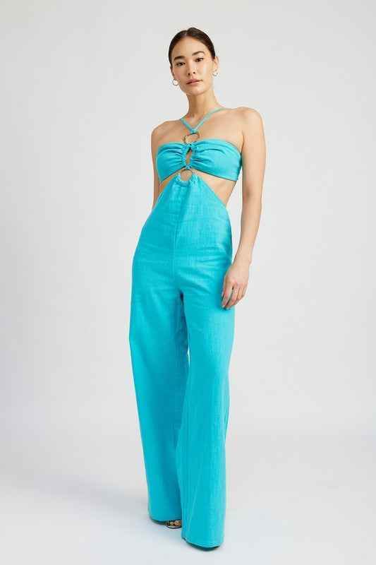 Double Ring Cut Out Jumpsuit for Effortless Style and Comfort - Akana Style