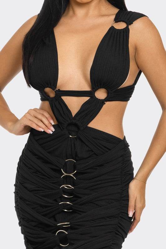 Sahara Mystique Gown - Elegant Pleated Dress for Timeless Style - Akana Style
