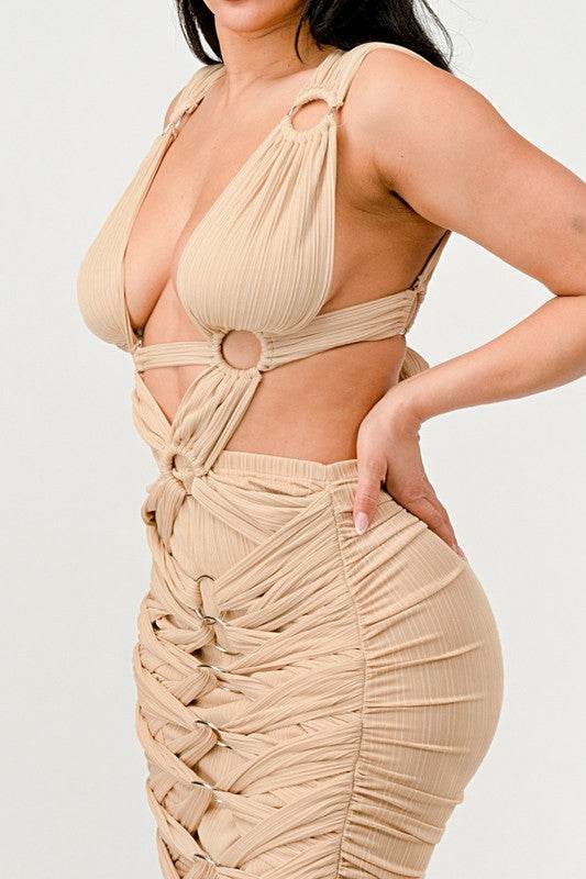 Sahara Mystique Gown - Elegant Pleated Dress for Timeless Style - Akana Style