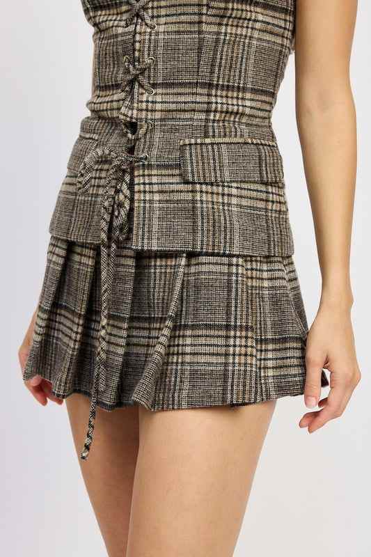 Pleated Plaid Mini Skirt for Trendy Style and Comfort - Akana Style