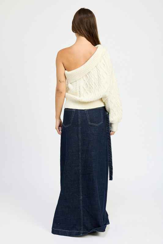 OVERSIZED ONE SHOULDER SWEATER - Akana Style