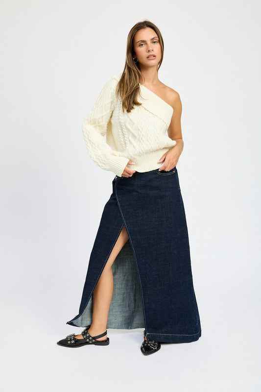 OVERSIZED ONE SHOULDER SWEATER - Akana Style