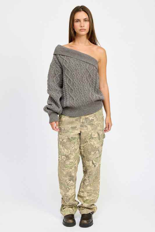 OVERSIZED ONE SHOULDER SWEATER - Akana Style