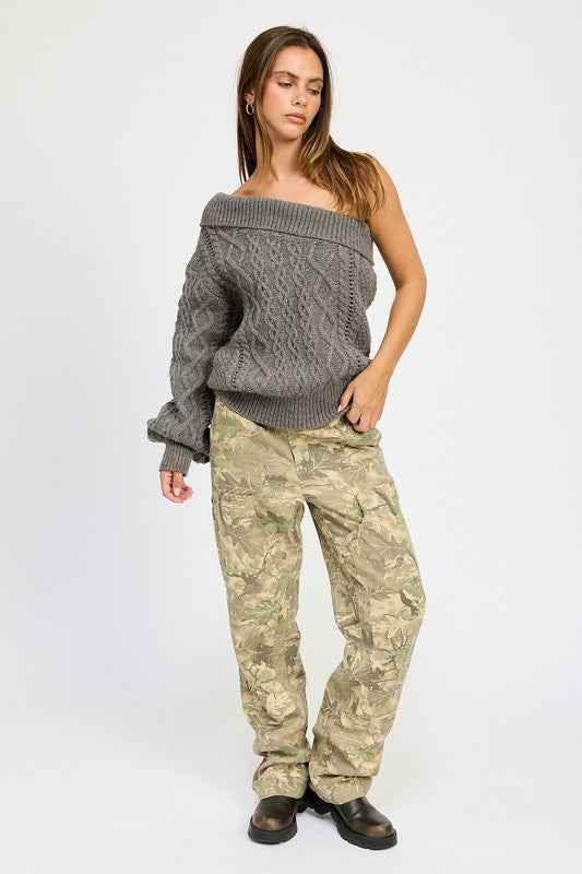 OVERSIZED ONE SHOULDER SWEATER - Akana Style
