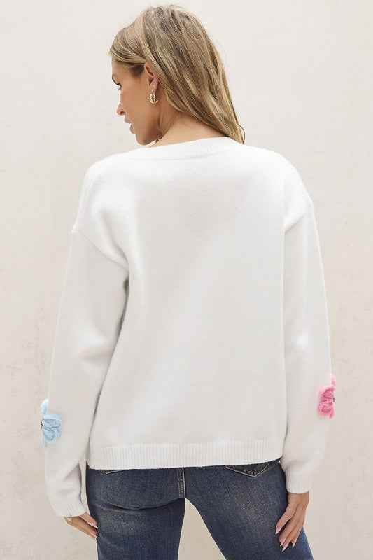 Cute Flower Cardigan: Stylish Button-Up Cardigan with Charming Floral Pattern - Akana Style