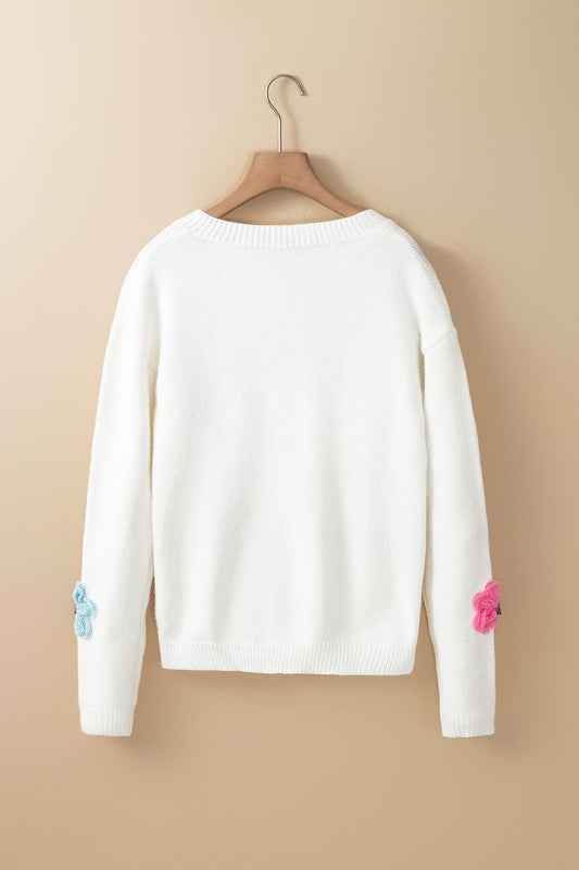 Cute Flower Cardigan: Stylish Button-Up Cardigan with Charming Floral Pattern - Akana Style