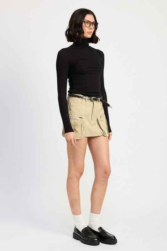 EXPOSED CARGO POCKET MINI SKIRT - Akana Style