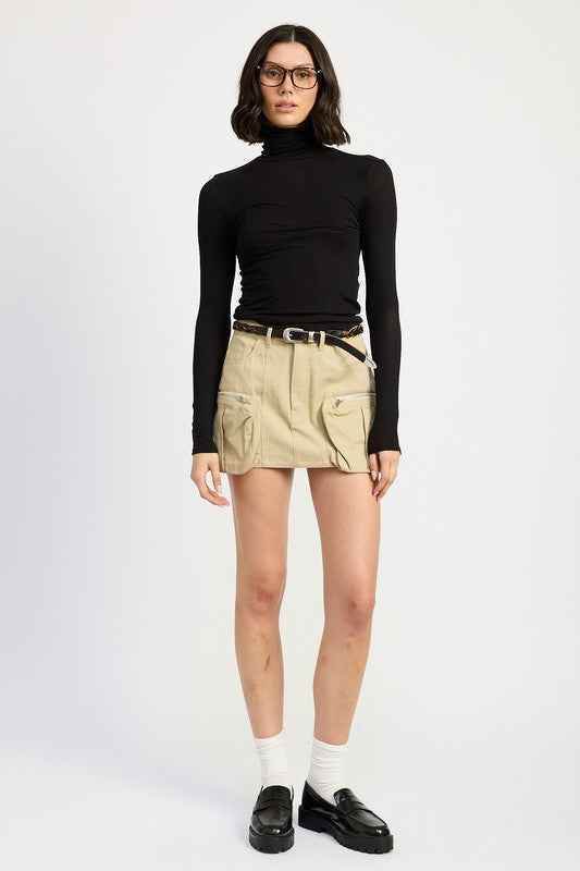 EXPOSED CARGO POCKET MINI SKIRT - Akana Style