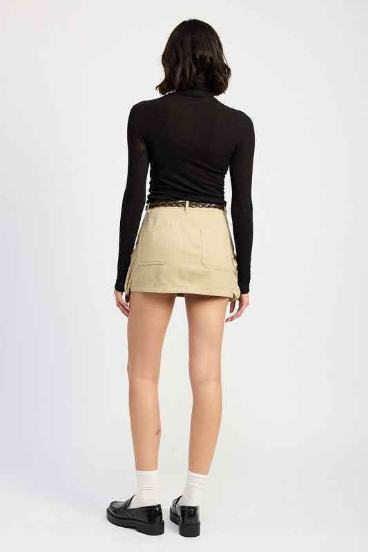 EXPOSED CARGO POCKET MINI SKIRT - Akana Style