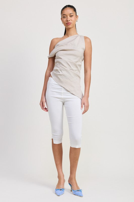 ASYMMETRICAL SHOULDER TUNIC TOP