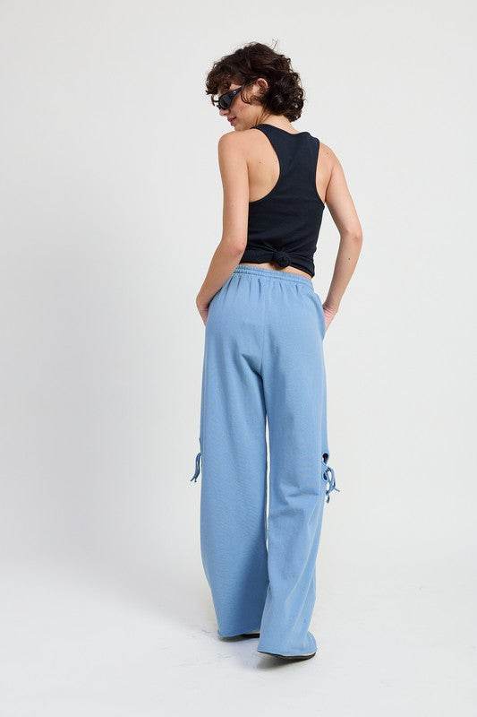 FRENCH TERRY PANTS WITH CUTOUT DETAIL - Akana Style