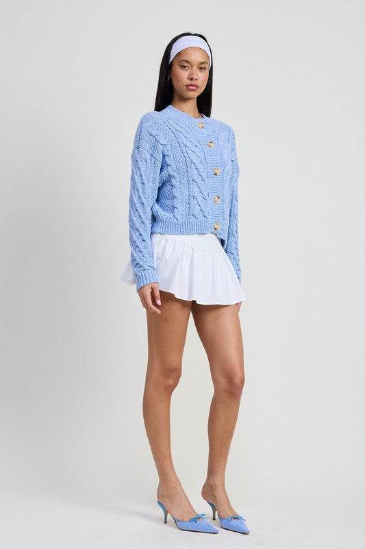 CHUNKY CABLE KNIT CARDIGAN - Akana Style