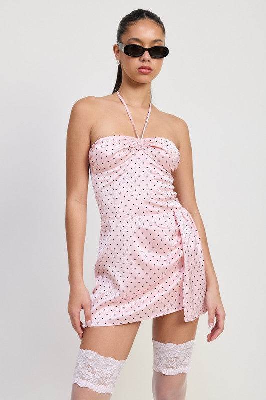 MINI POLKA DOT DRESS – Chic Halter Style for Effortless Summer Vibes - Akana Style