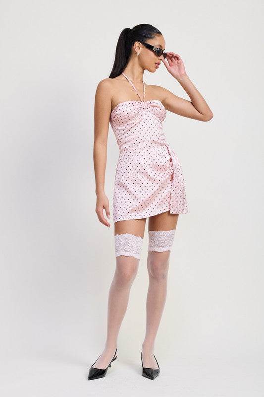 MINI POLKA DOT DRESS – Chic Halter Style for Effortless Summer Vibes - Akana Style
