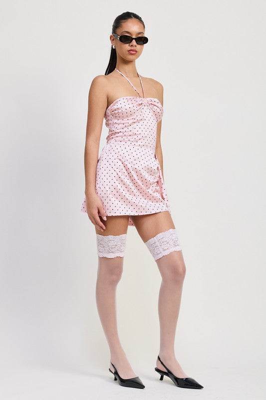 MINI POLKA DOT DRESS – Chic Halter Style for Effortless Summer Vibes - Akana Style
