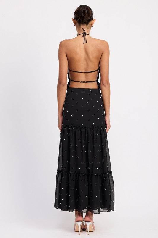 Backless Halterneck Top with Ruffled Design for Effortless Style - Akana Style