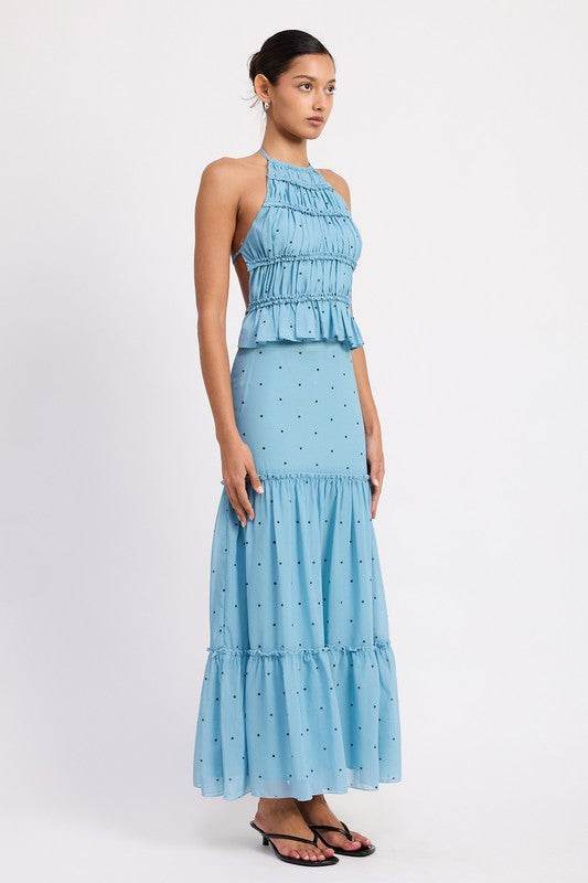 Backless Halterneck Top with Ruffled Design for Effortless Style - Akana Style