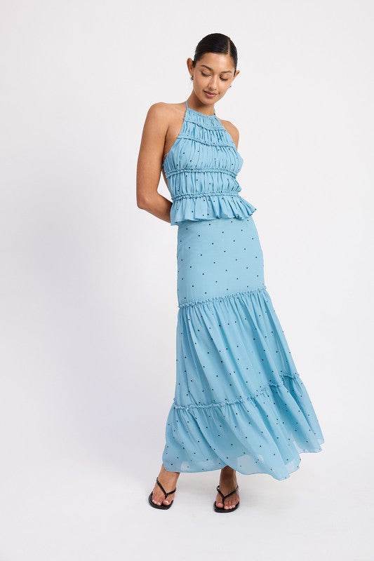 Backless Halterneck Top with Ruffled Design for Effortless Style - Akana Style