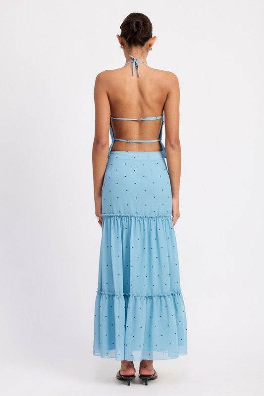 Backless Halterneck Top with Ruffled Design for Effortless Style - Akana Style