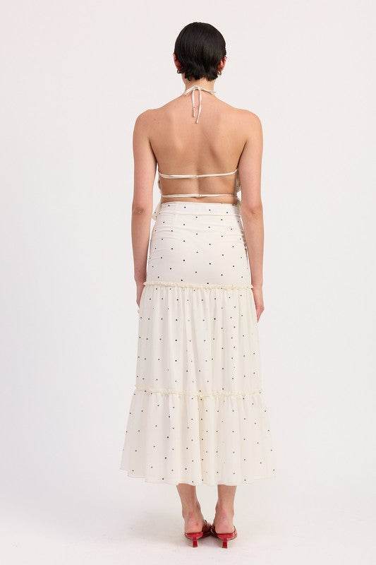Backless Halterneck Top with Ruffled Design for Effortless Style - Akana Style