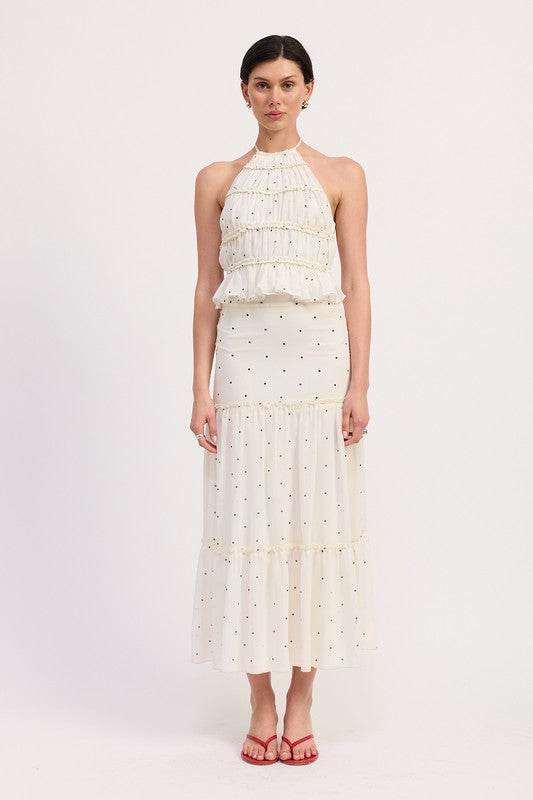 Backless Halterneck Top with Ruffled Design for Effortless Style - Akana Style