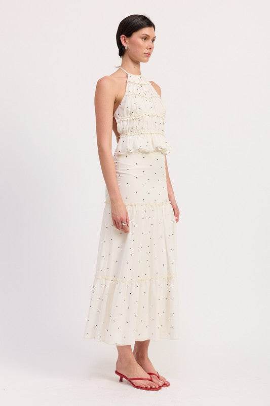 Backless Halterneck Top with Ruffled Design for Effortless Style - Akana Style