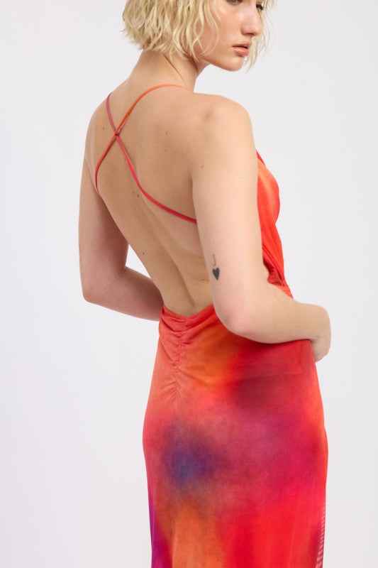 MESH CROSSBACK MAXI DRESS