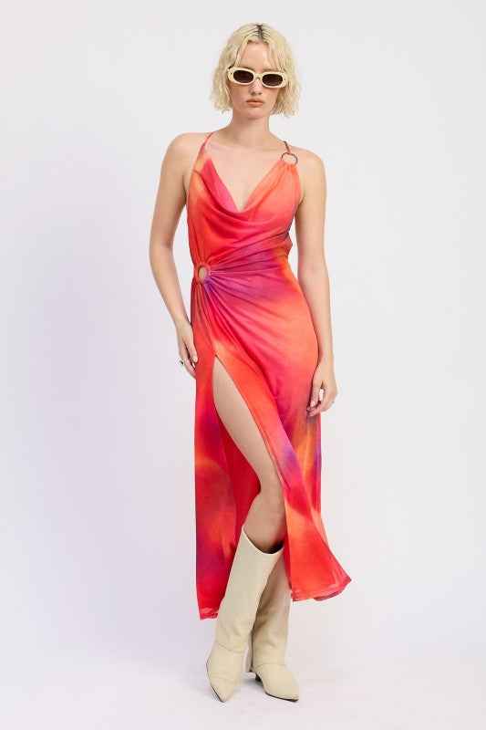 MESH CROSSBACK MAXI DRESS