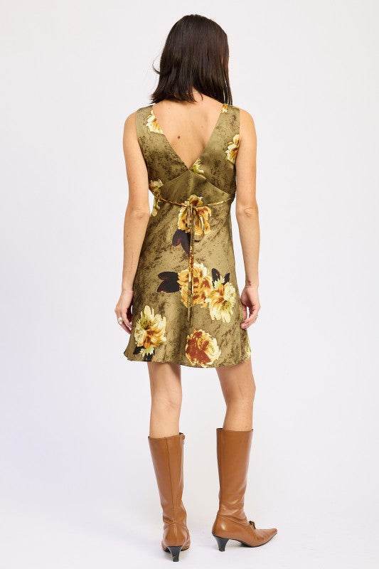Bias Cut Mini Dress for Effortless Floral Style - Akana Style