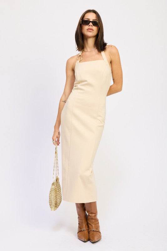 Hardware Halter Midi Dress - Stylish & Chic Fashion Essential - Akana Style