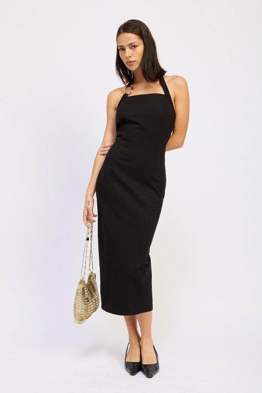 Hardware Halter Midi Dress - Stylish & Chic Fashion Essential - Akana Style