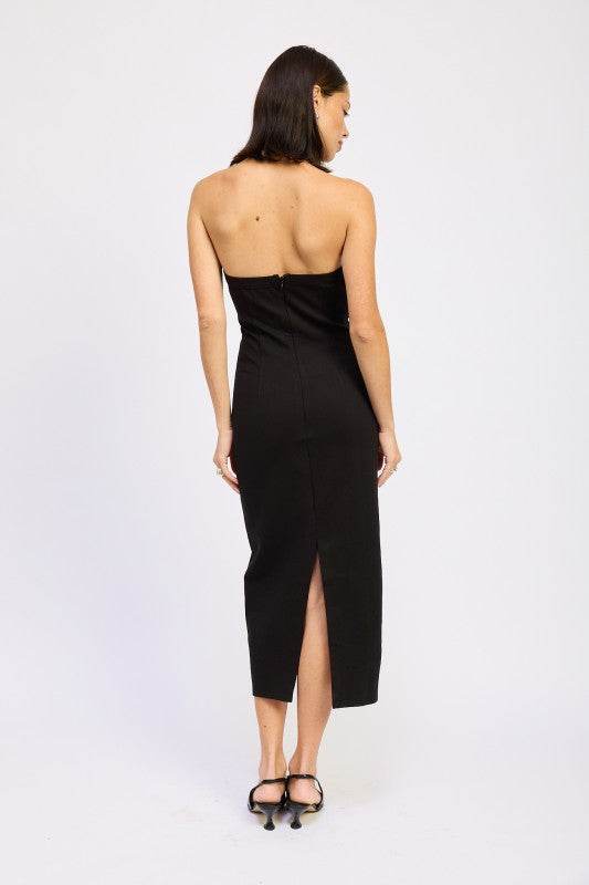 Hardware Halter Midi Dress - Stylish & Chic Fashion Essential - Akana Style