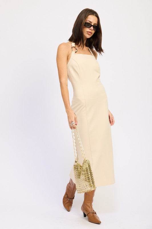 Hardware Halter Midi Dress - Stylish & Chic Fashion Essential - Akana Style