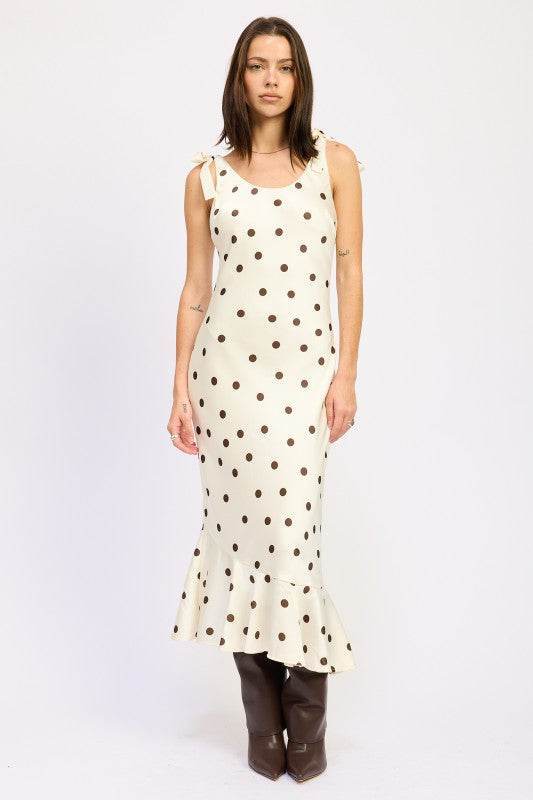 MERMAID MAXI DRESS WITH SHOULDER TIE - Akana Style