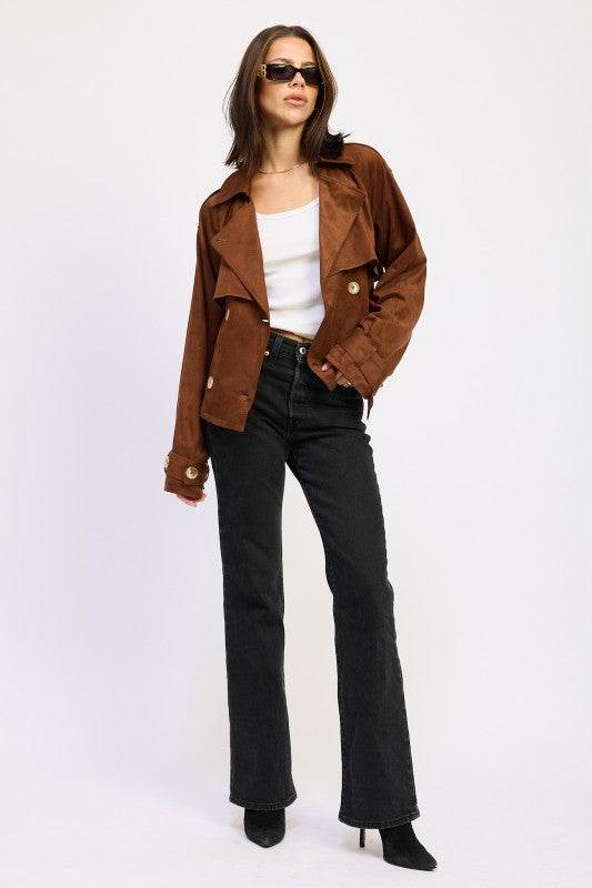 CROPPED TRENCH COAT - Akana Style