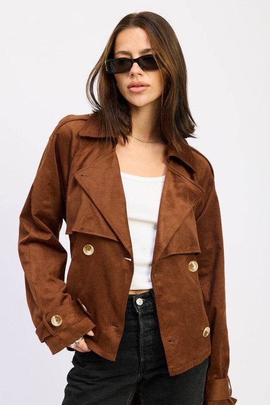 CROPPED TRENCH COAT - Akana Style