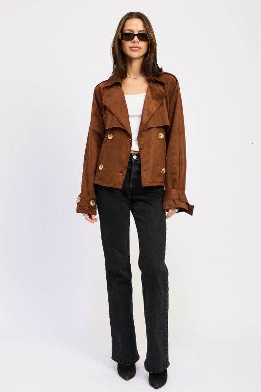 CROPPED TRENCH COAT - Akana Style