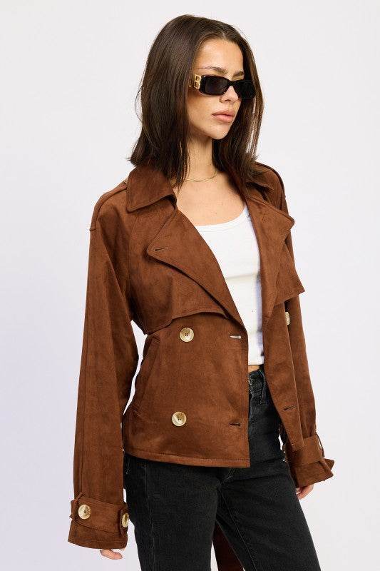 CROPPED TRENCH COAT - Akana Style