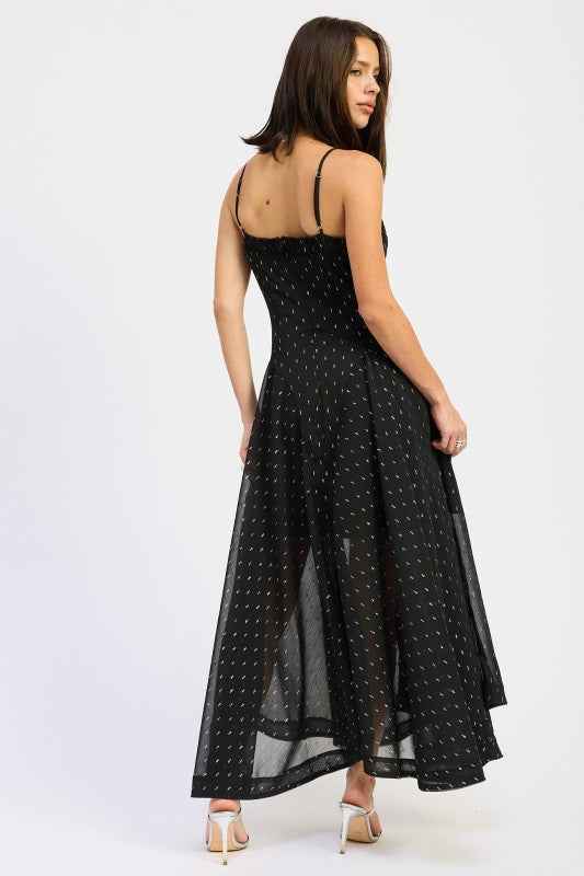 SPAGHETTI STRAP A LINE MAXI DRESS