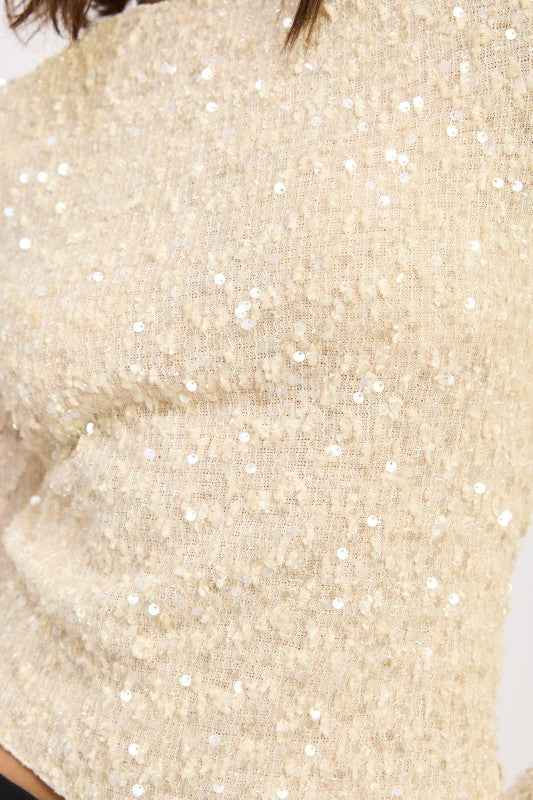 ASYMMETRICAL SEQUIN TOP