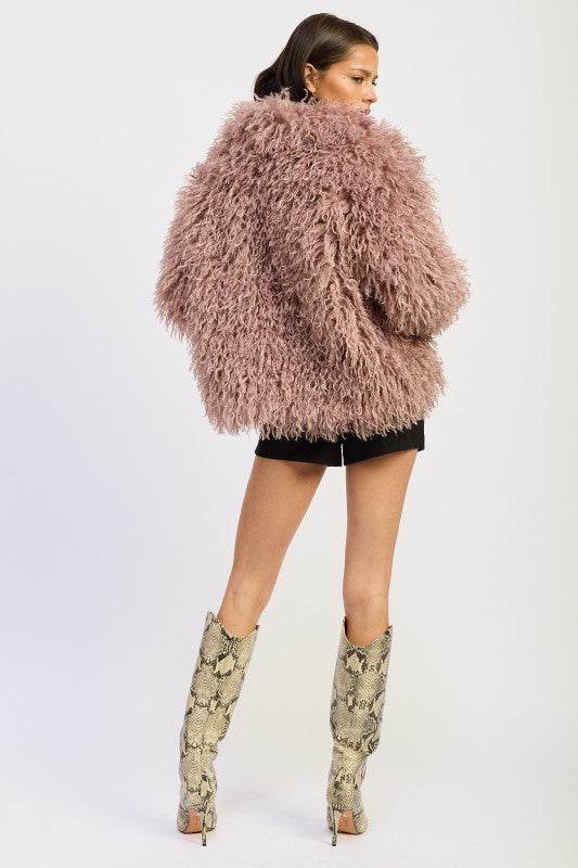 Shaggy Fur Coat with Collar for Ultimate Style and Comfort - Akana Style