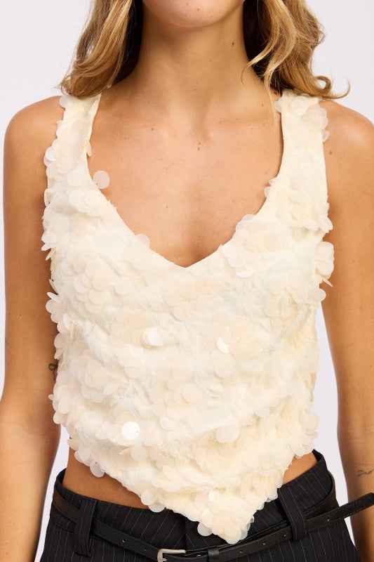 SLEEVELESS SEQUIN TOP