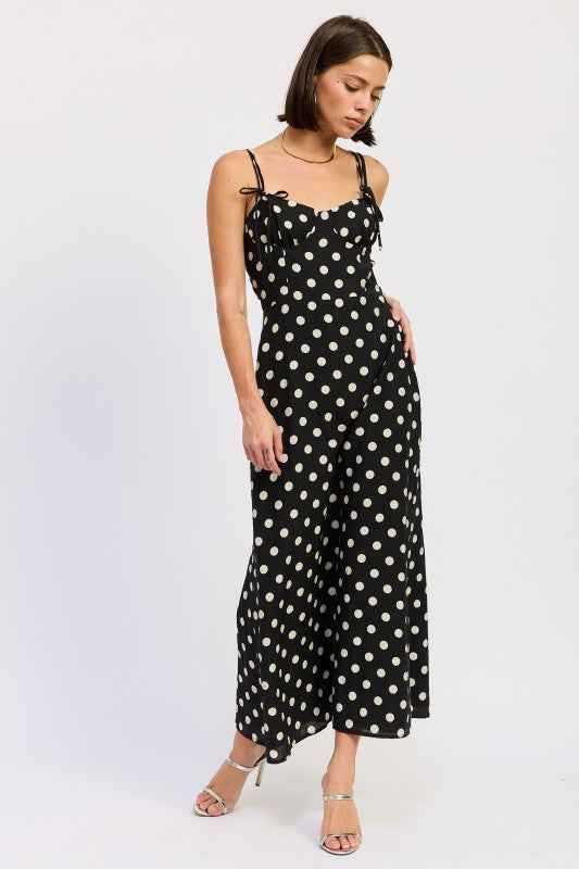 MAXI POLKA DOT STRAP BUSTIER DRESS  SINGLE UNIT