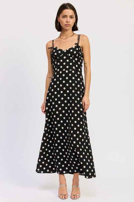 MAXI POLKA DOT STRAP BUSTIER DRESS  SINGLE UNIT