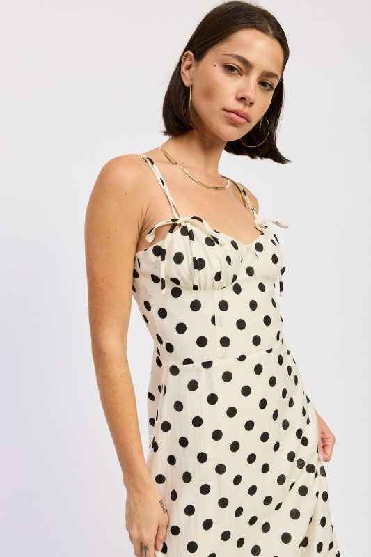 MAXI POLKA DOT STRAP BUSTIER DRESS  SINGLE UNIT