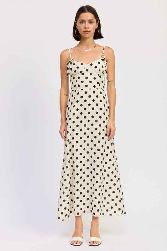 MAXI POLKA DOT STRAP BUSTIER DRESS  SINGLE UNIT
